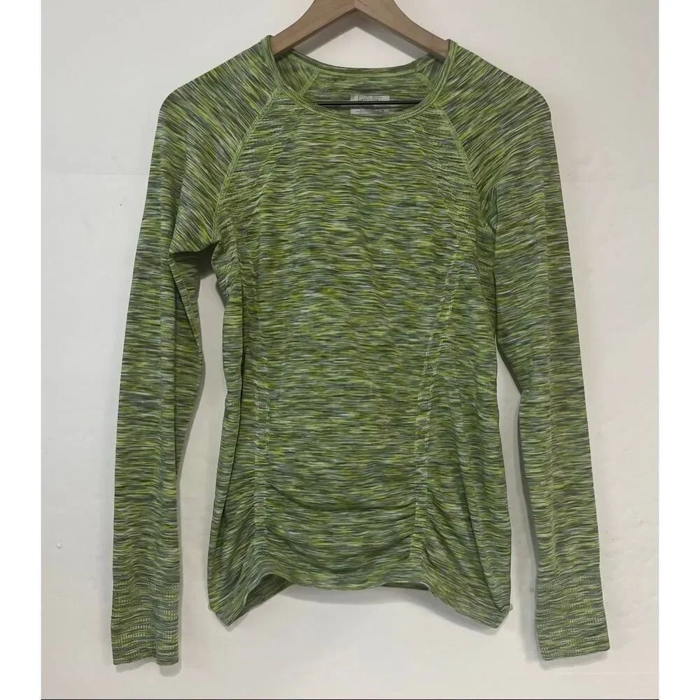 Athleta Green And Gray Heather Long Sleeve Shirt Size M